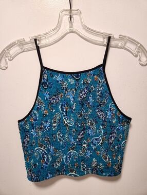 Xhilaration Paisley Smocked Crop Top